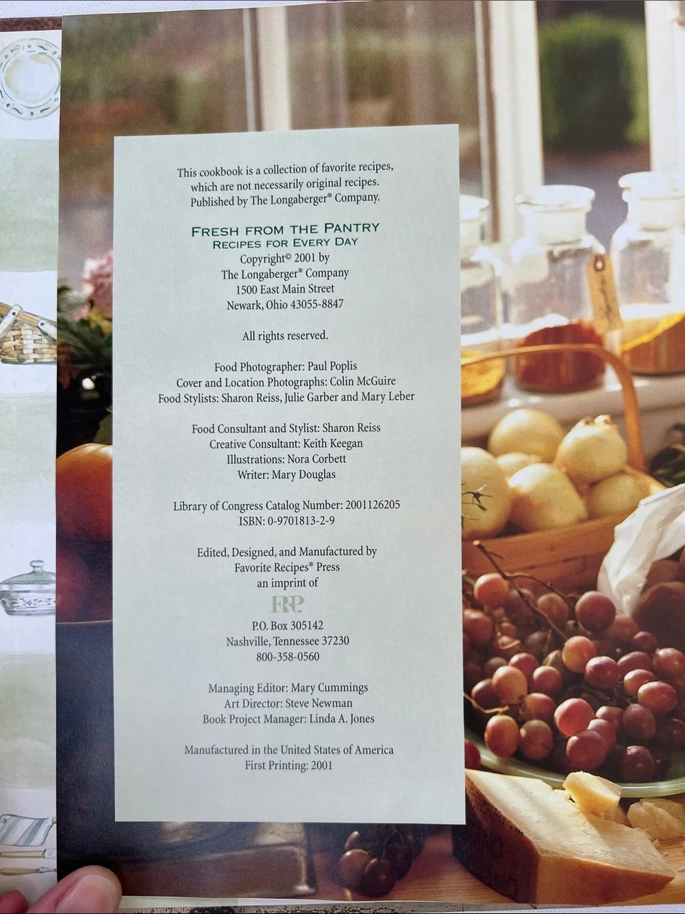 Longaberger Fresh From The Pantry Cookbook recipes for everyday country cottage